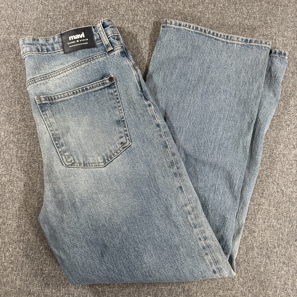 Mavi Mens Light Wash Blue Jeans Straight Leg Denim Casual Pants 32x28 Baggy